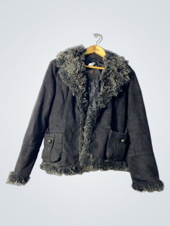 Black Fur-Trimmed Jacket