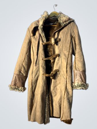 Tan Fur-Lined Winter Coat