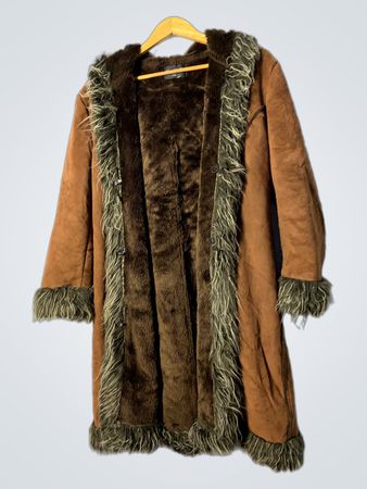 Brown Fur-Trimmed Coat