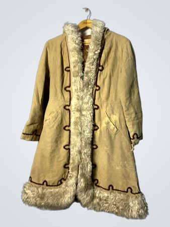 Tan Fur-Trimmed Coat