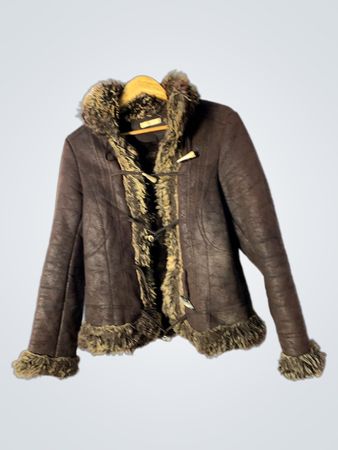 Brown Fur-Trimmed Jacket