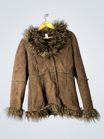Brown Fur-Trimmed Coat