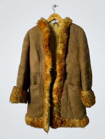 Tan Fur-Trimmed Coat