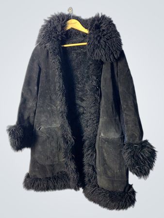 Black Fur-Trimmed Coat