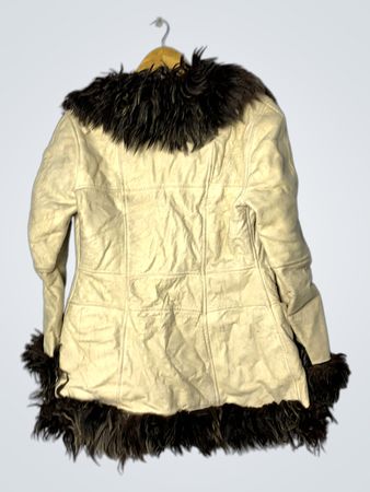 Cream Fur Trim Coat