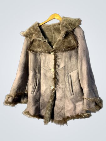 Fur Trimmed Gray Coat