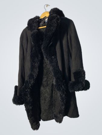 Black Fur Trimmed Coat