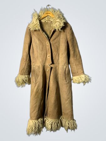 Tan Fur-Trimmed Coat