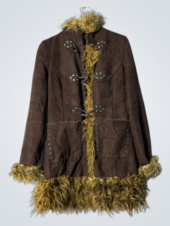 Brown Fur-Trimmed Jacket