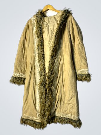 Tan Fur-Trimmed Coat