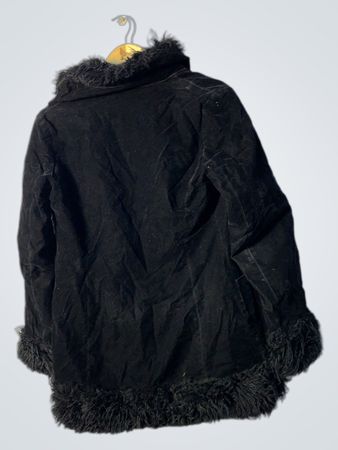 Black Fur-Trimmed Coat