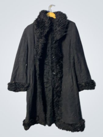 Black Fur-Trimmed Coat