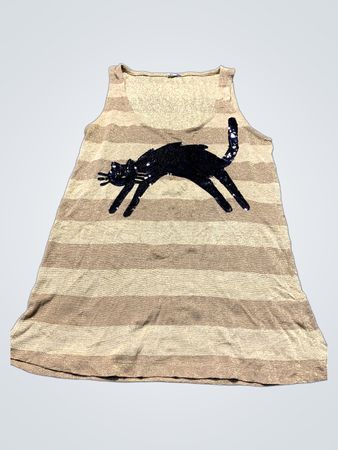 Tan Striped Tank Top