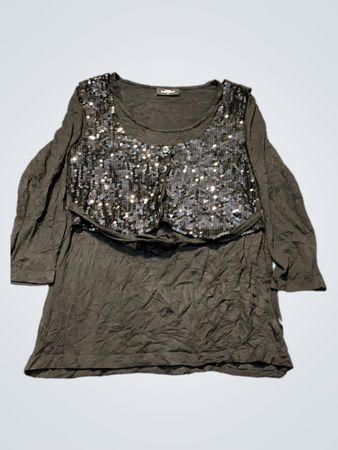 benotti Black Sequined Top