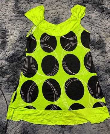 Lime Green Polka Dot Tank Top