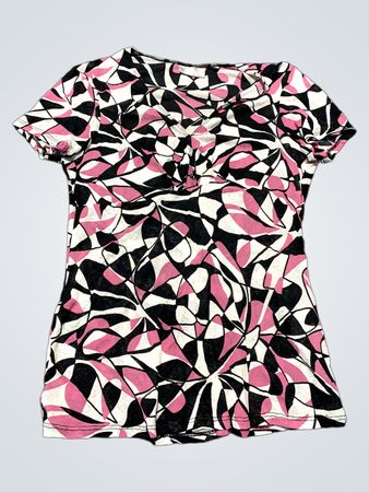 Wills Geometric Print Short Sleeve Top