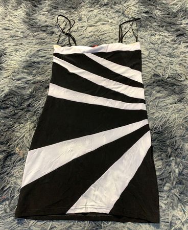 Black and White Striped Dress