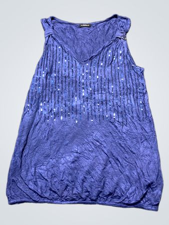 Mystavi Blue Sequined Tank Top