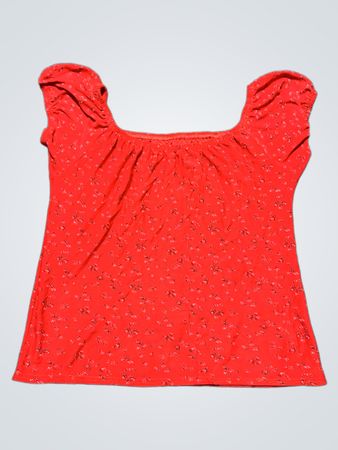 Red Floral Blouse