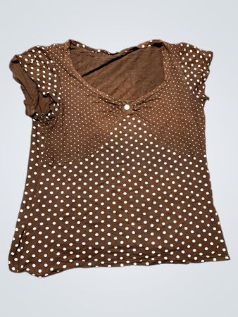 Brown Polka Dot Blouse