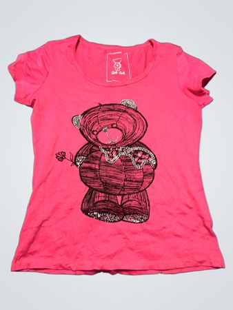 Chico's Pink Teddy Bear Graphic T-Shirt