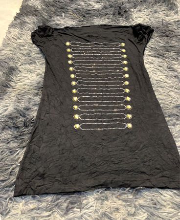 Black Dress with Beaded Design