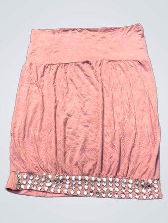 Unbranded Pink Satin Tube Top with Rhinestones