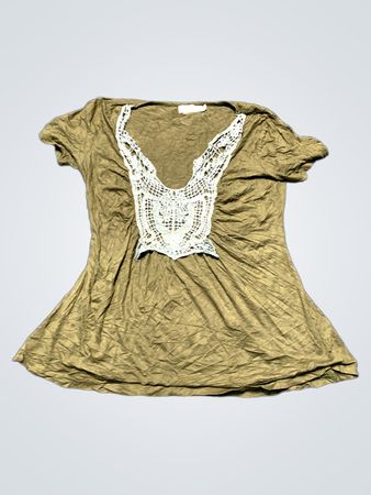 Zara Lace Trim V-Neck Top