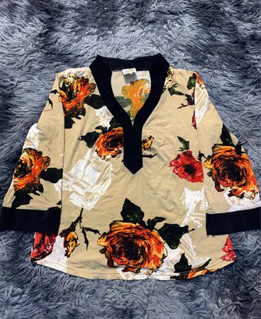 Blouse with Rose Pattern