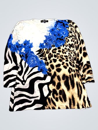 Liva Multicolor Printed Long Sleeve Blouse