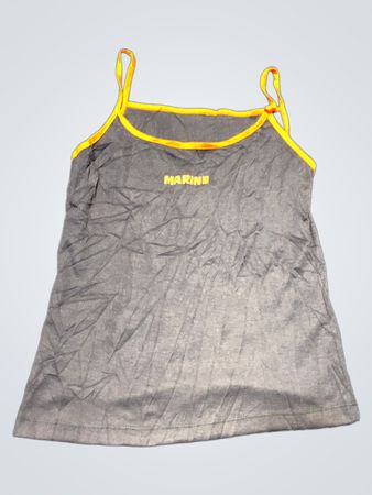 Gray Tank Top with Yellow Trim