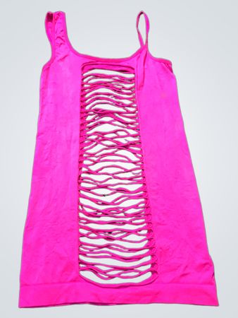 Pink Ruffled Tank Top