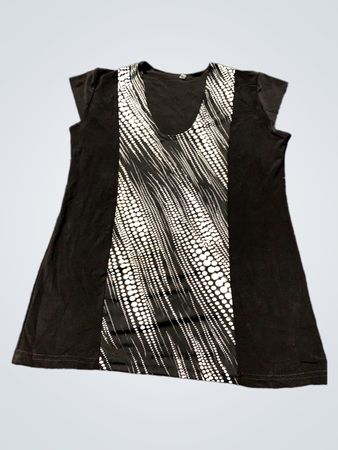 Black and White Sleeveless Top