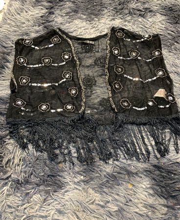 Black Embroidered Shawl