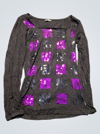 Long Sleeve Sequined Shirt
