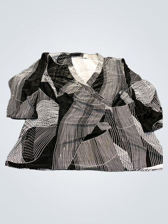 Unbranded Abstract Line Wrap Dress