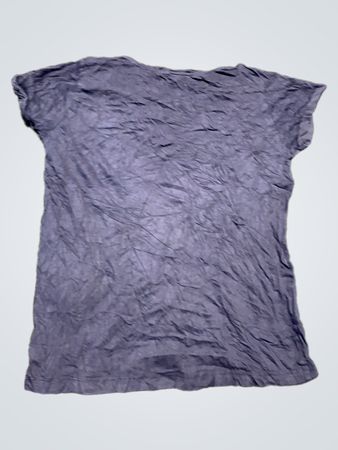 Blue T-Shirt with Floral Design on Front