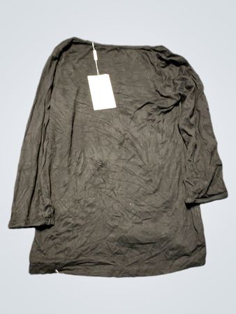Black Long-Sleeve T-Shirt with White Design