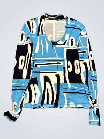 Long-Sleeve Abstract Pattern Shirt