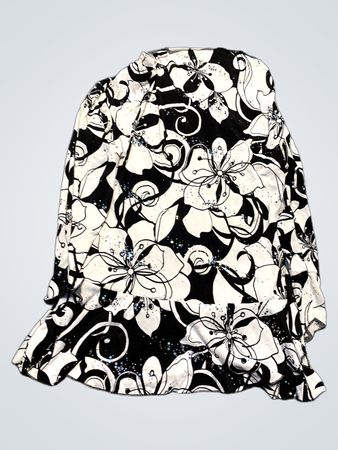 Black and White Floral Skirt