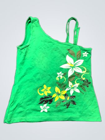 Green Floral Tank Top