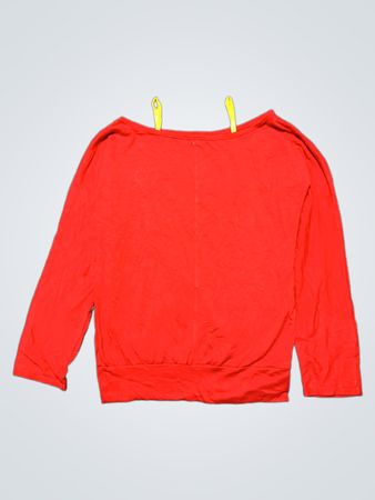 Red Off-The-Shoulder Sweatshirt