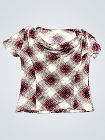Plaid Short Sleeve Top