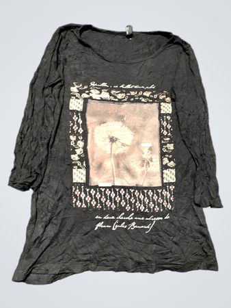 Black Dandelion Graphic Long Sleeve Top