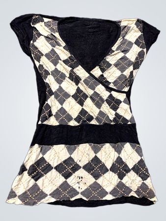 Black and White Checkered Top
