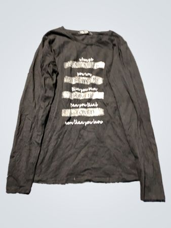 Black Graphic Long-Sleeve T-Shirt
