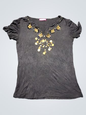 Embellished V-Neck T-Shirt