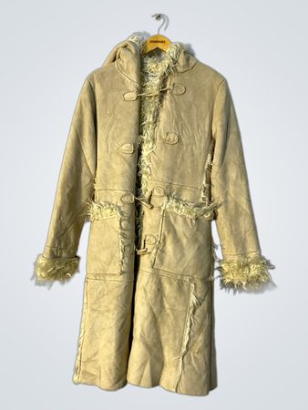 Tan Fur-Trimmed Coat