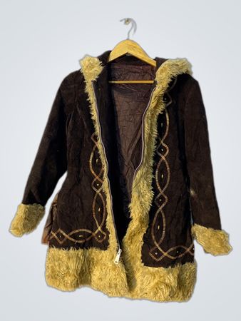Brown Fur-Trimmed Coat
