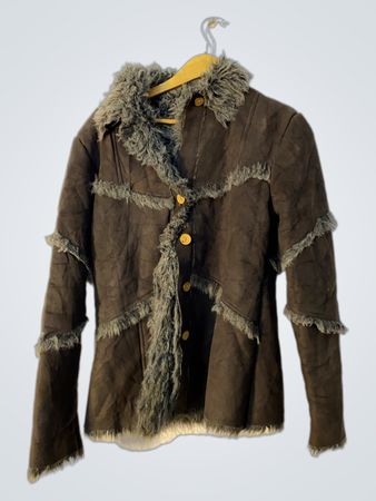 Brown Fur-Trimmed Jacket